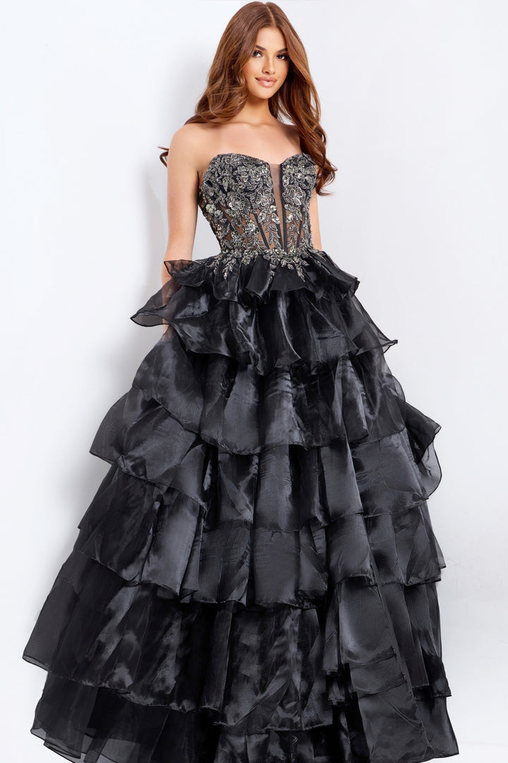 Jovani 50259 Evening Gown With Plunging Sweetheart Neckline