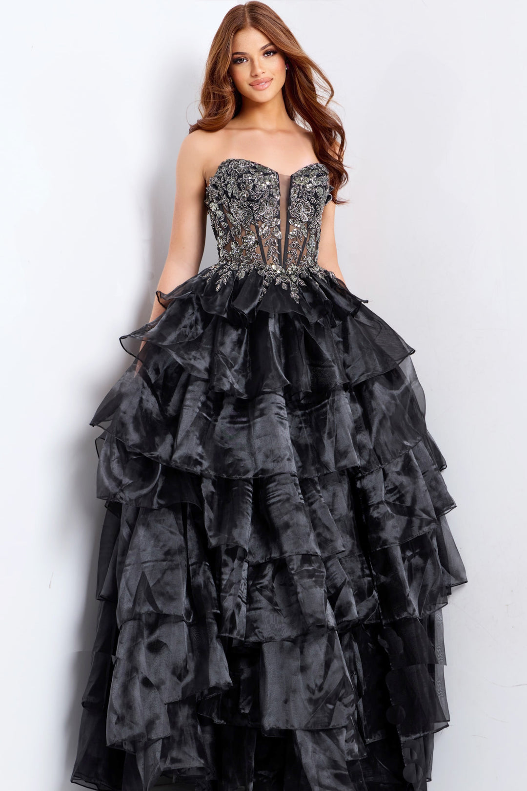 Jovani 50259 Evening Gown With Plunging Sweetheart Neckline