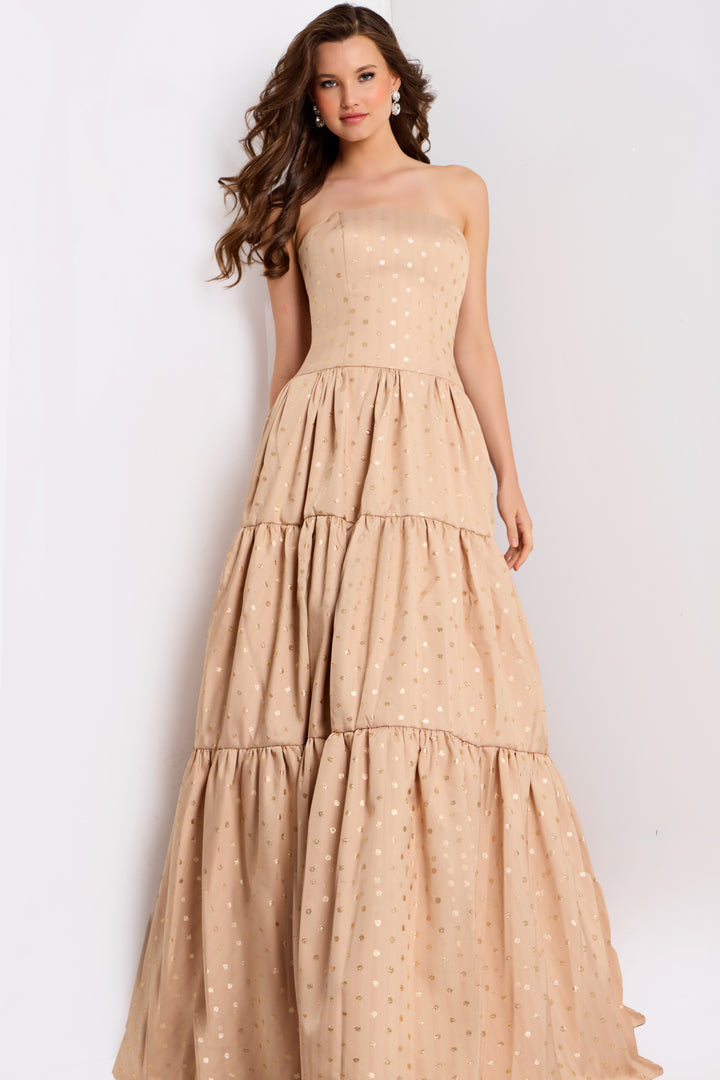 Jovani 49341 Long Prom Dress With Straight Neckline