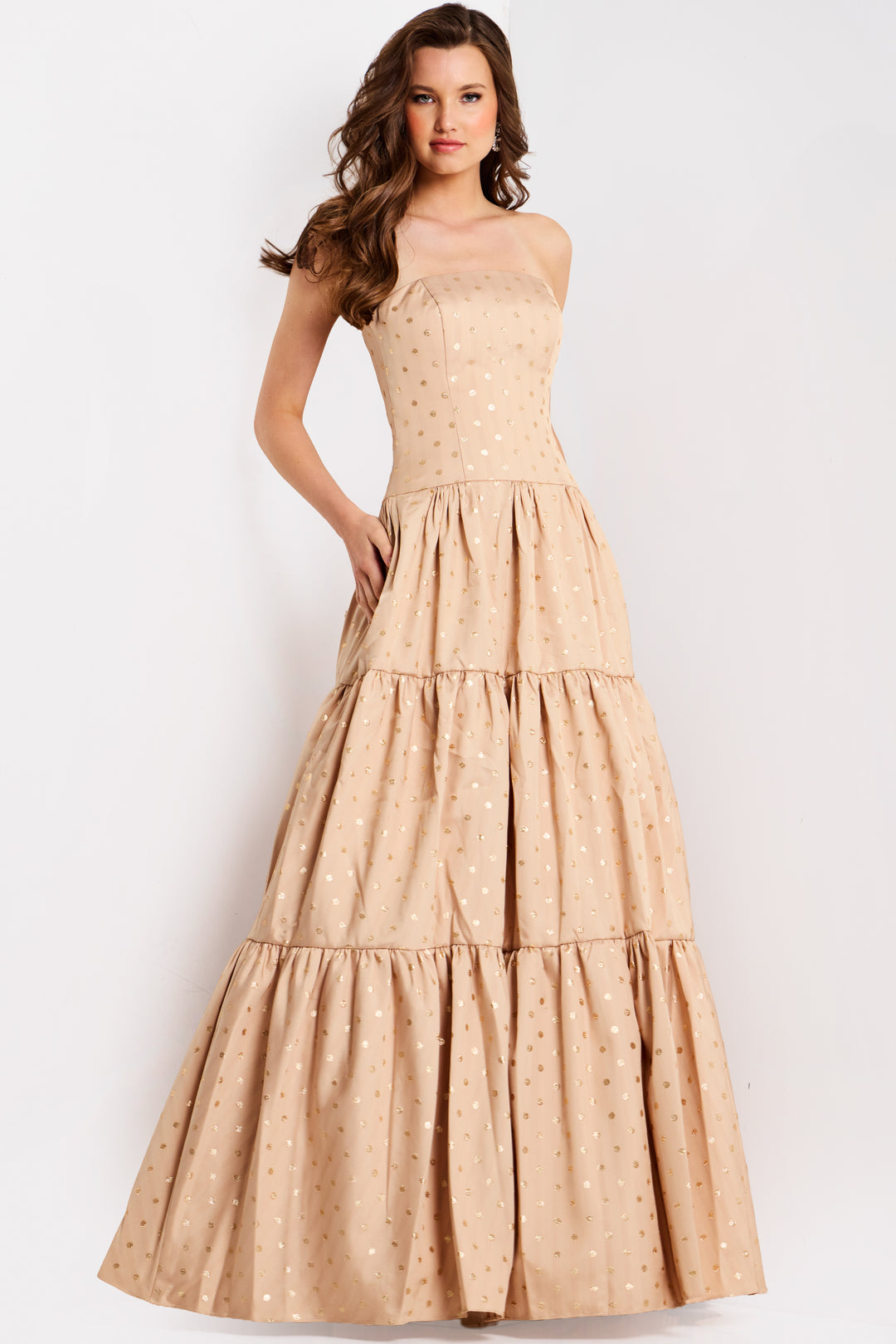 Jovani 49341 Long Prom Dress With Straight Neckline