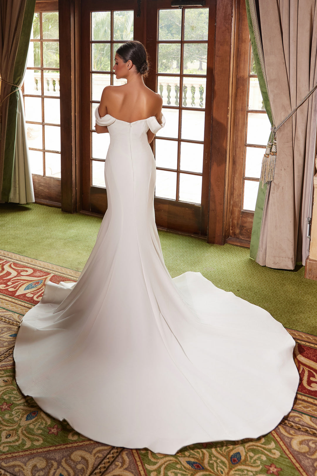 Nox Anabel JW1032 Pleated Long Simple Wedding Dress - White / 14 Nox Anabel JW1032 Pleated Long Simple Wedding Dress - White / 14