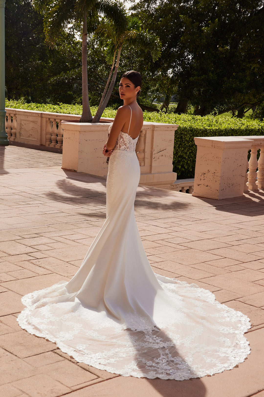NOX ANABEL JW1036L Fitted Embroidered Mermaid Wedding Gown