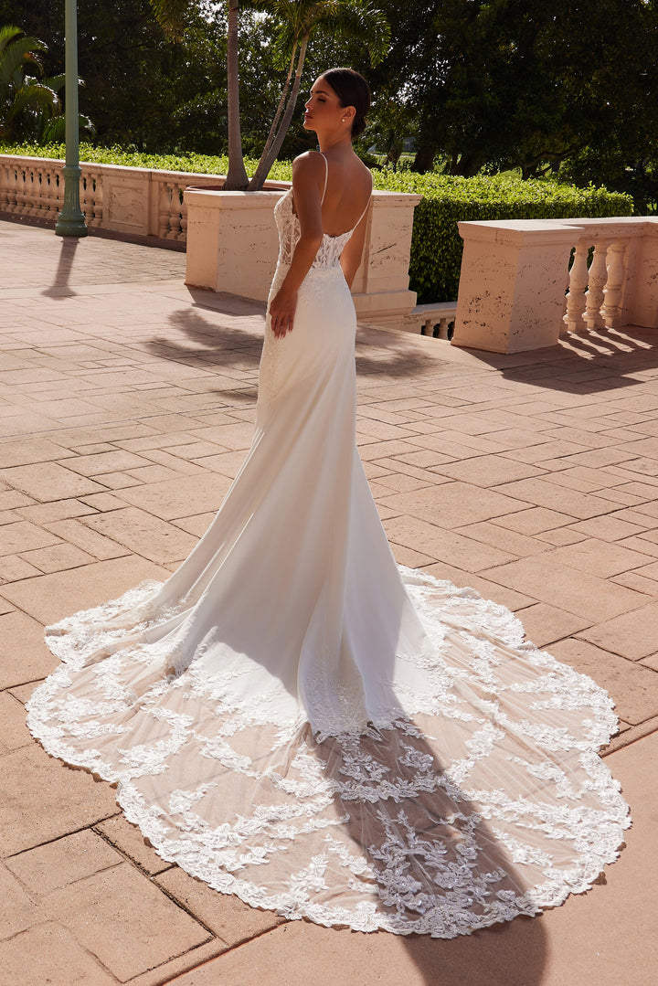 NOX ANABEL JW1036L Fitted Embroidered Mermaid Wedding Gown
