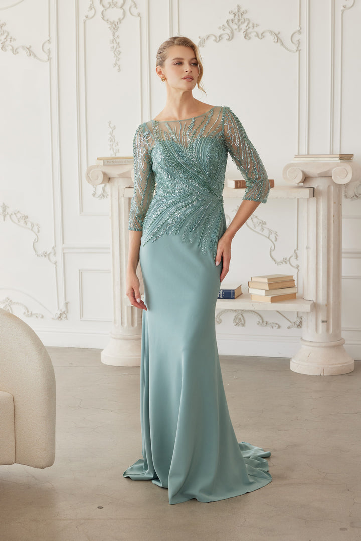 NOX ANABEL MH137 Elegant Satin Mother Of The Bride Dress