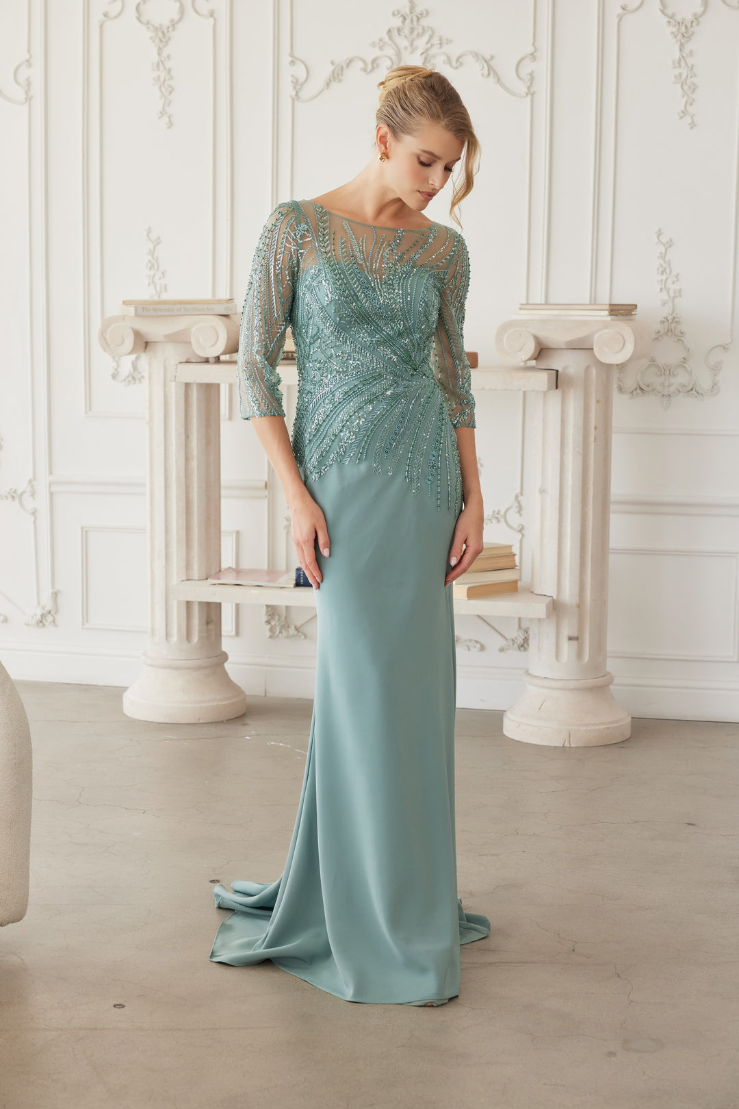 NOX ANABEL MH137 Elegant Satin Mother Of The Bride Dress