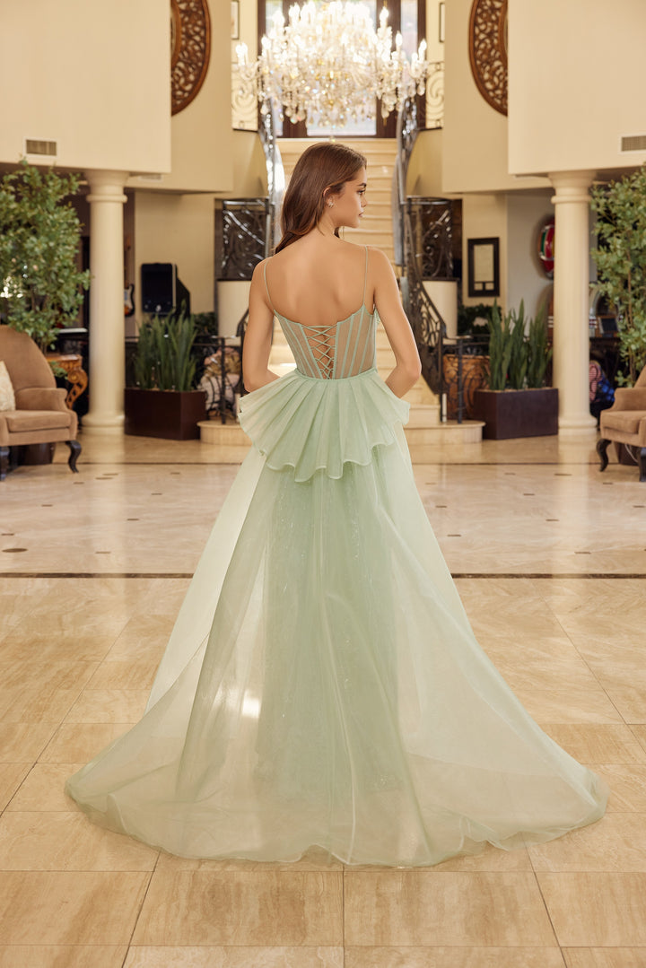 Nox Anabel N1763 prom dress with illusion neckline and beading