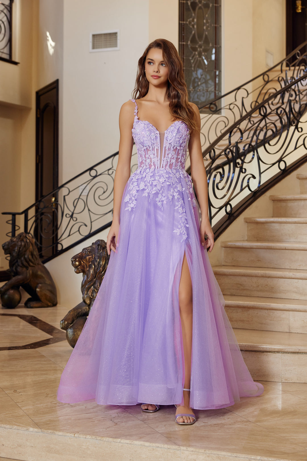 slim fit dress slacks Nox Anabel R1824 Prom Dress - Lilac