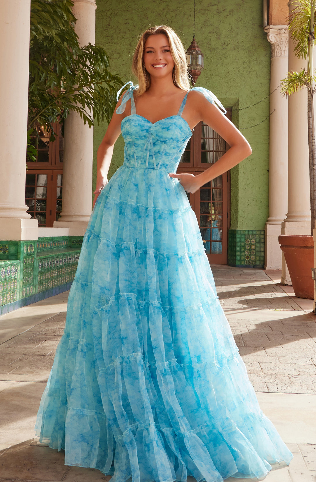 NOX ANABEL T1501 Long A-Line Chiffon Prom Dress NOX ANABEL T1501 Long A-Line Chiffon Prom Dress