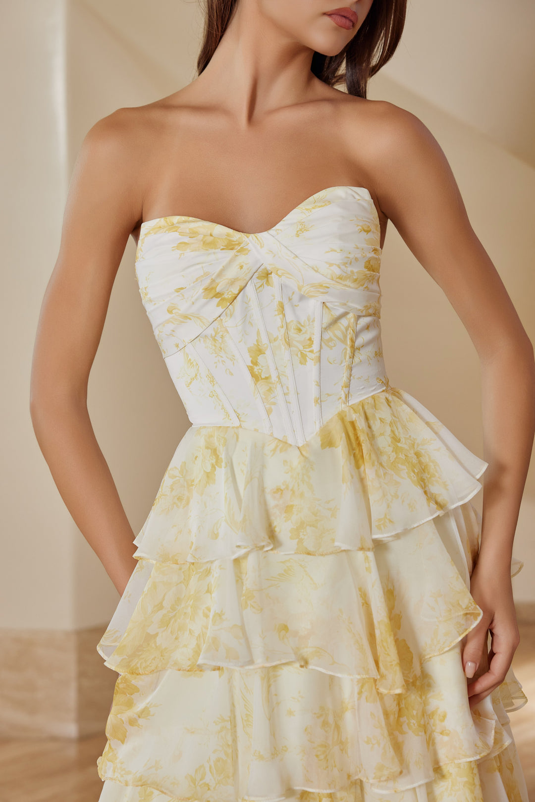 Nox Anabel T1865 strapless prom prom dress with multilayered skirt