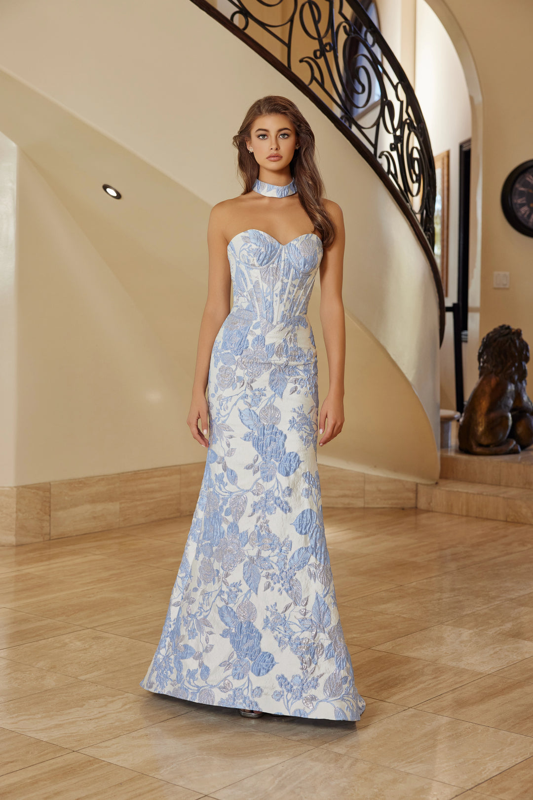 Nox Anabel T1922 strapless trumpet prom dress with matching choker