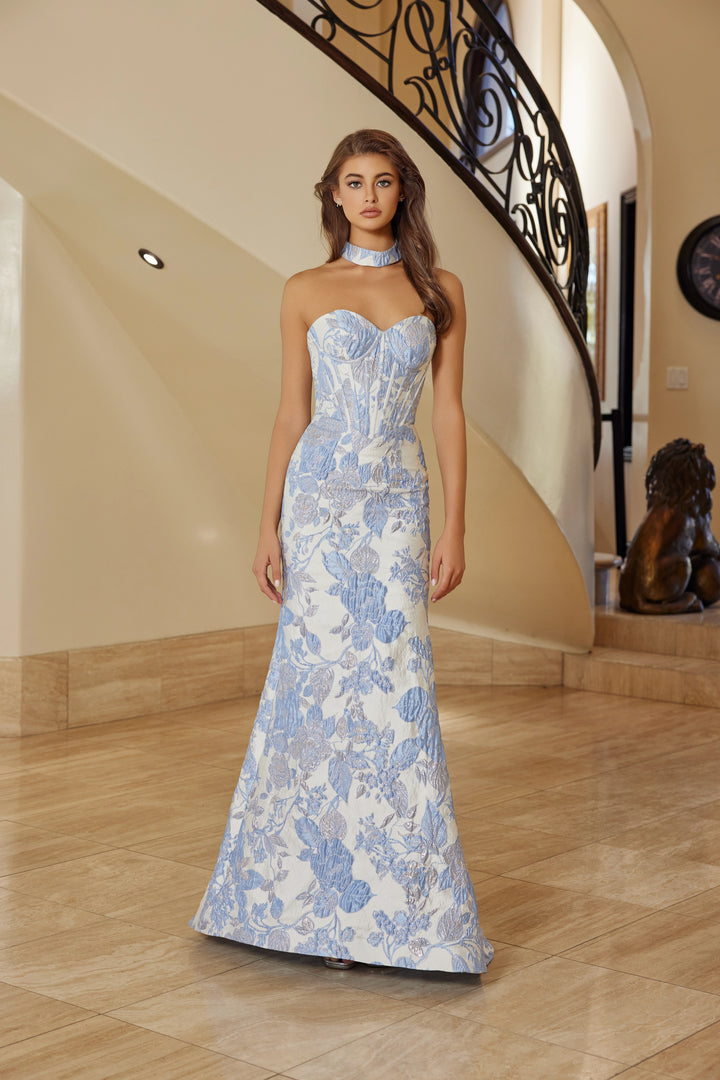Nox Anabel T1922 strapless trumpet prom dress with matching choker