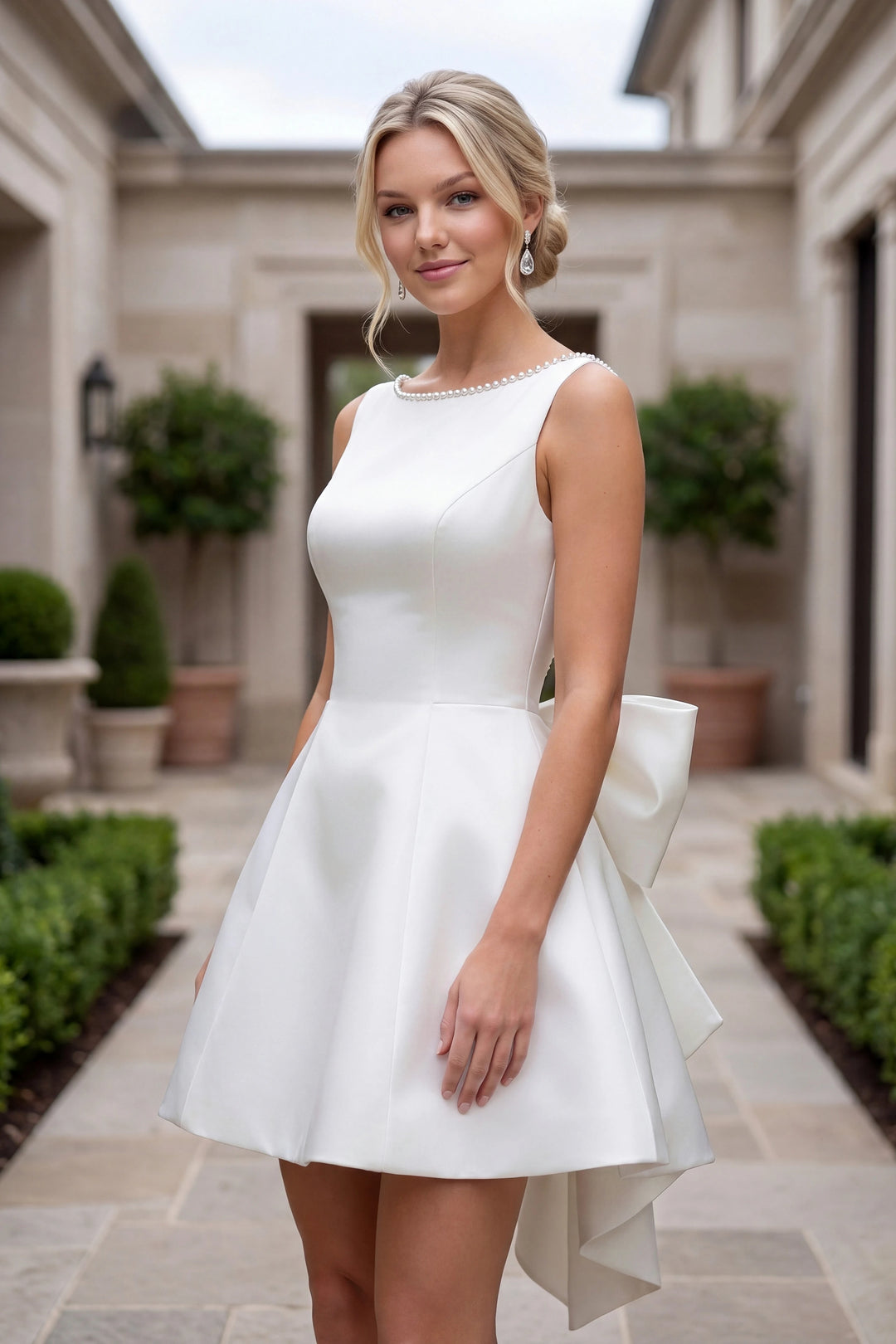 Nox Anabel Y7001W Satin A-Line Mini Dress