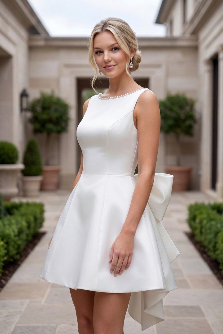 Nox Anabel Y7001W Satin A-Line Mini Dress