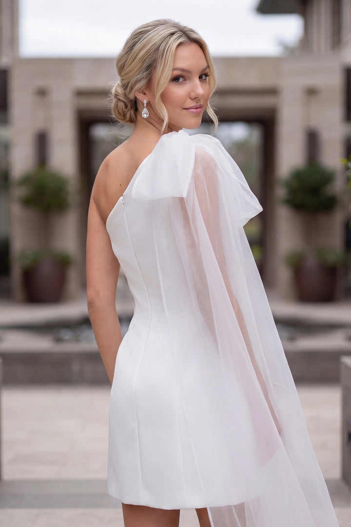 Nox Anabel Y7003W One-Shoulder Satin Mini Dress