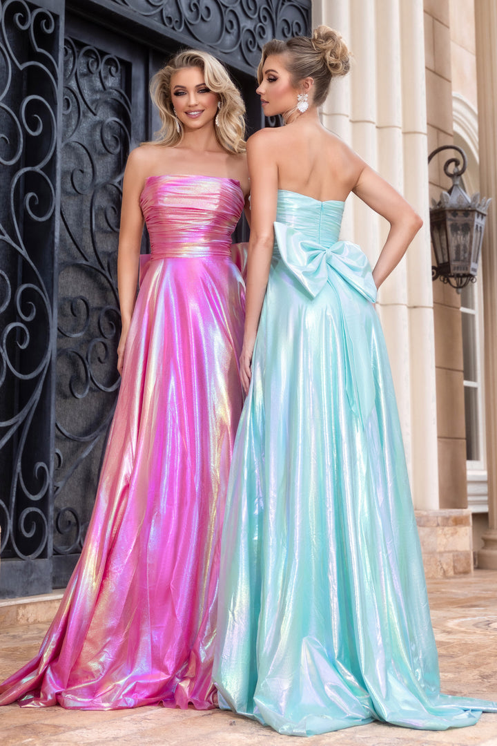 PORTIA & SCARLETT PS25283 Mid-Open Back Ruched Bodice Prom Gown