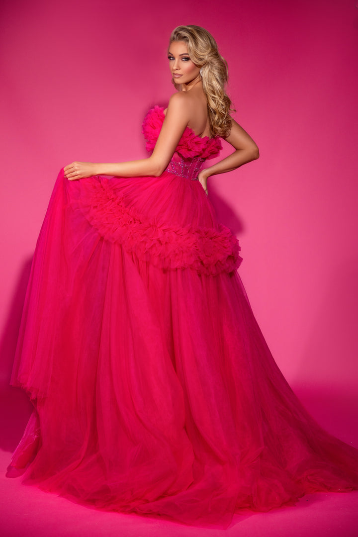 PORTIA & SCARLETT PS25305 Ruffle Corset Strapless Tulle Ballgown