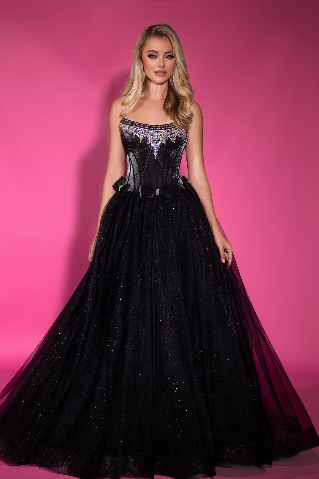 PORTIA & SCARLETT PS25336 Fitted Crystal Beaded Strapless Scoop Ballgown