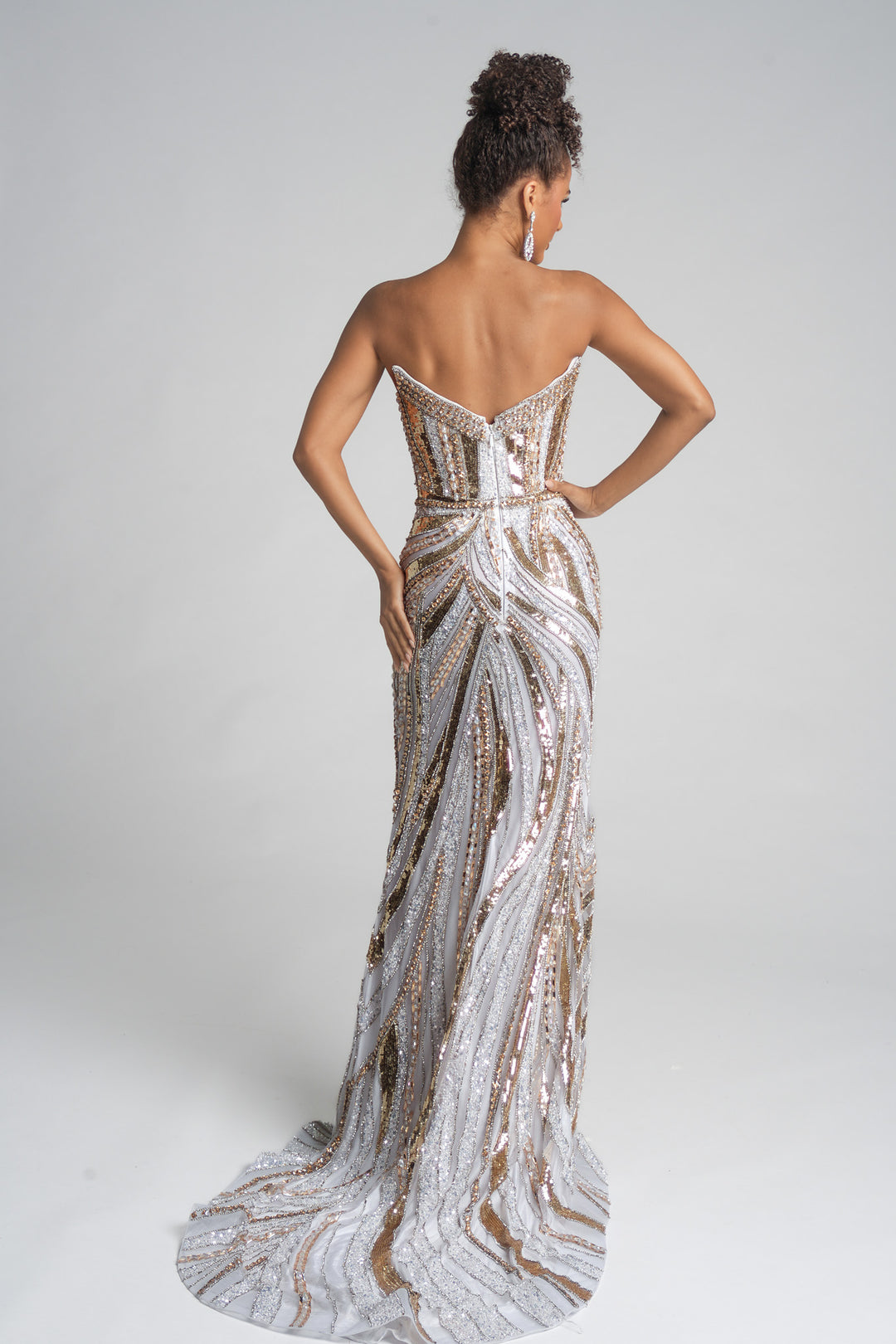 Portia & Scarlett PS25984C Strapless Cocktail Dress With High Slit