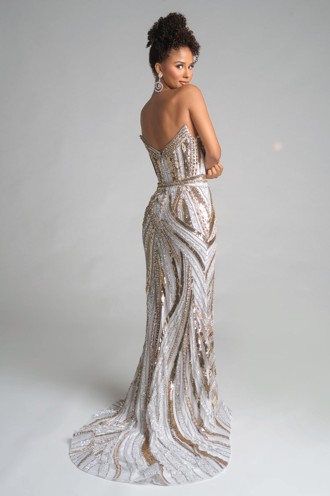 Portia & Scarlett PS25984C Strapless Cocktail Dress With High Slit