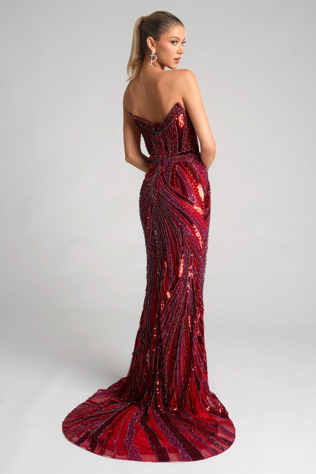 Portia & Scarlett PS25984C Strapless Cocktail Dress With High Slit