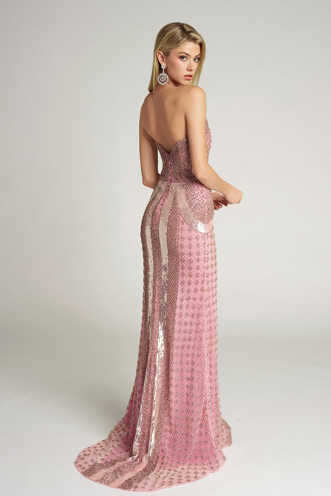 Portia & Scarlett PS25986C Evening Gown Deep V-Neck Beaded Sheath