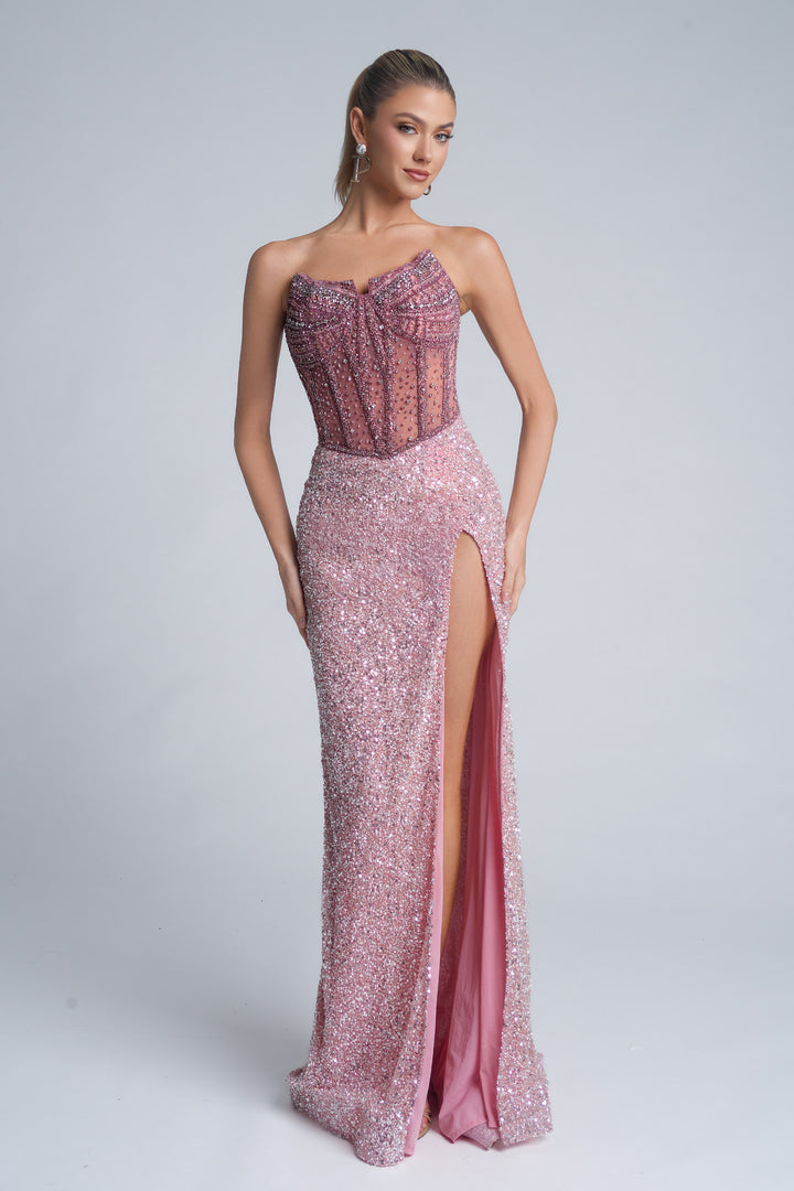 Portia & Scarlett PS25990C Evening Gown With Beaded Bodice