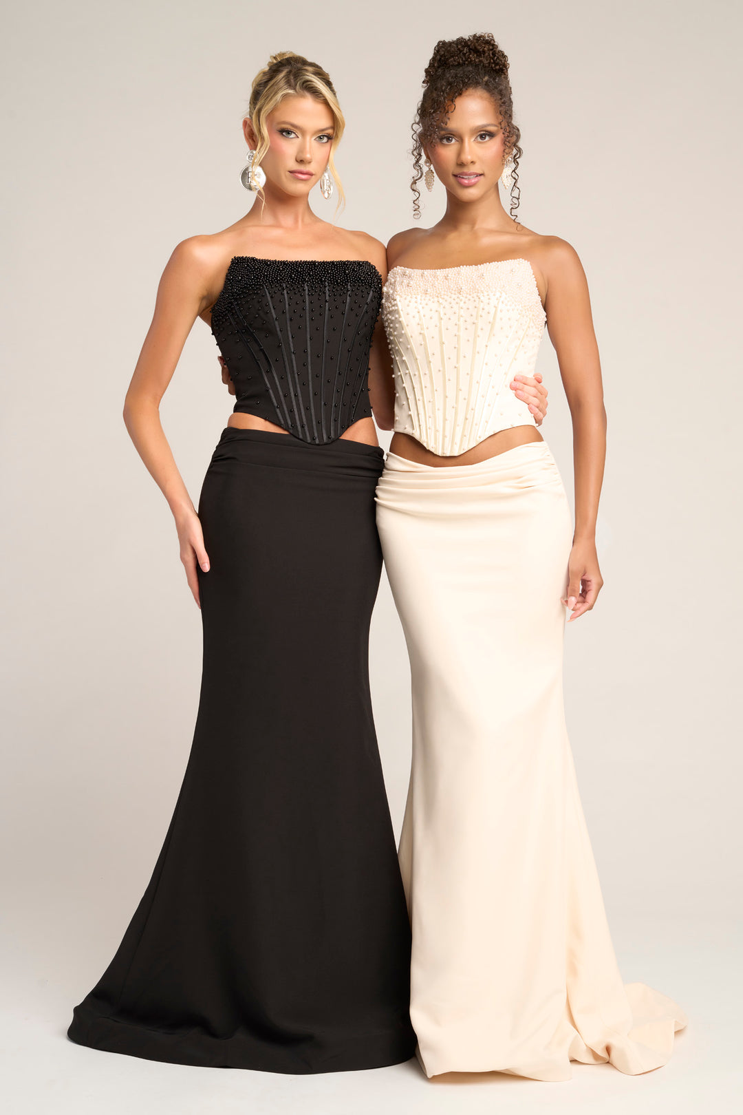 Portia & Scarlett PS26007 Evening Gown Pearl Encrusted Sheath Dress
