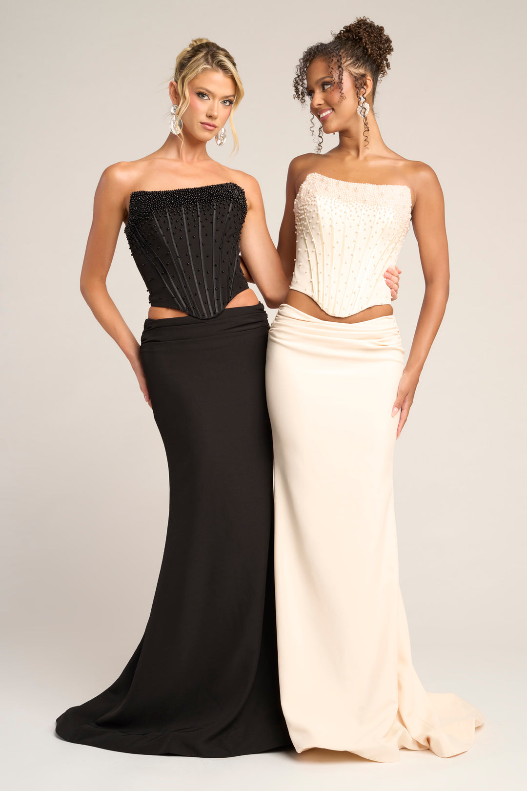 Portia & Scarlett PS26007 Evening Gown Pearl Encrusted Sheath Dress