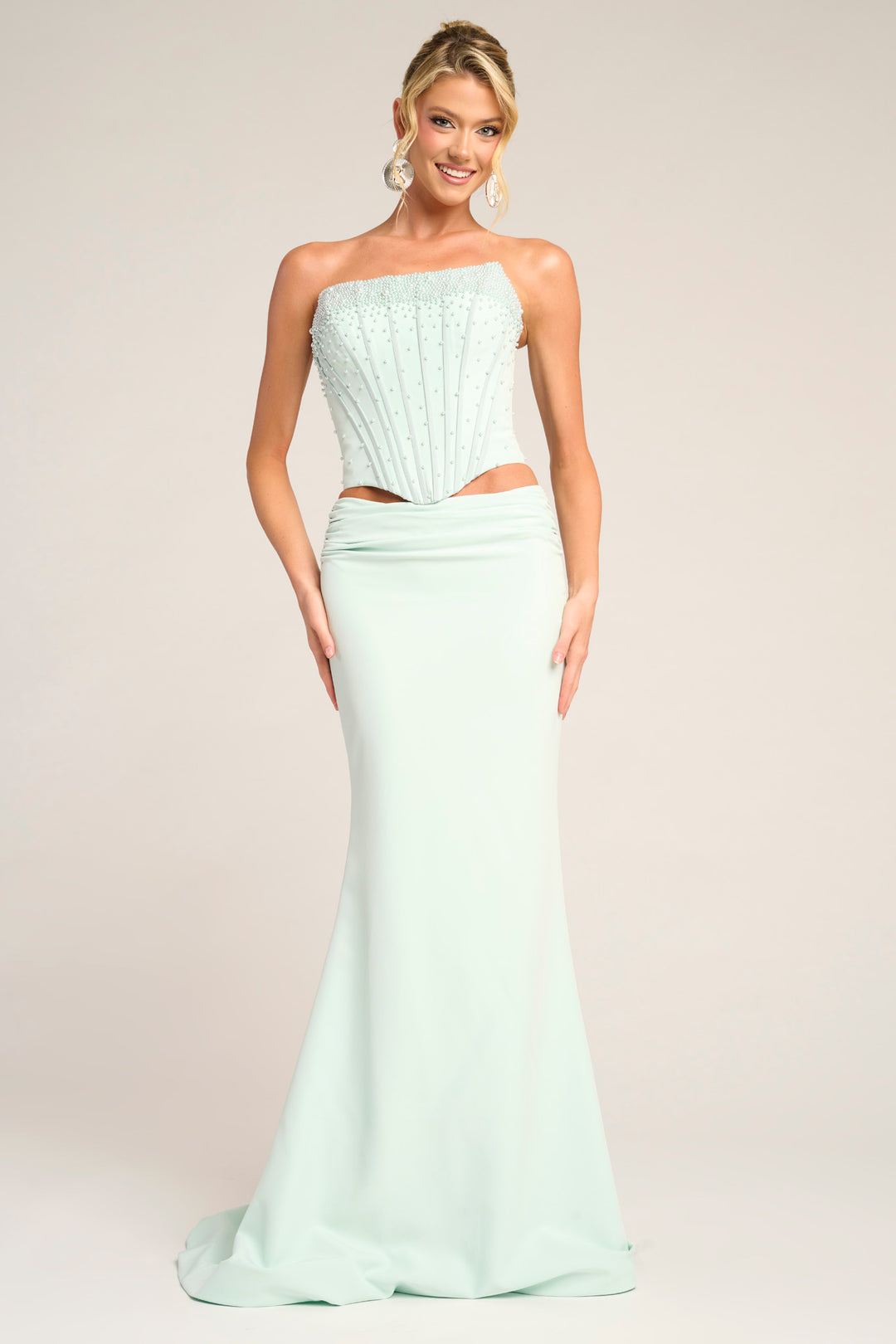 Portia & Scarlett PS26007 Evening Gown Pearl Encrusted Sheath Dress