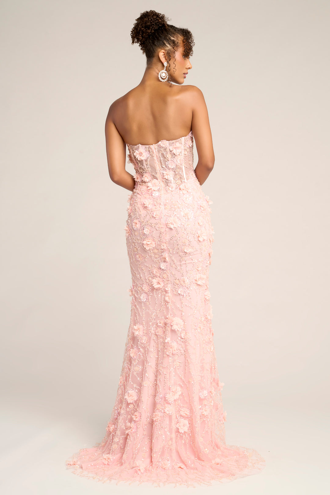 Portia & Scarlett PS26011 3D Floral Beaded Prom Dress Sheath