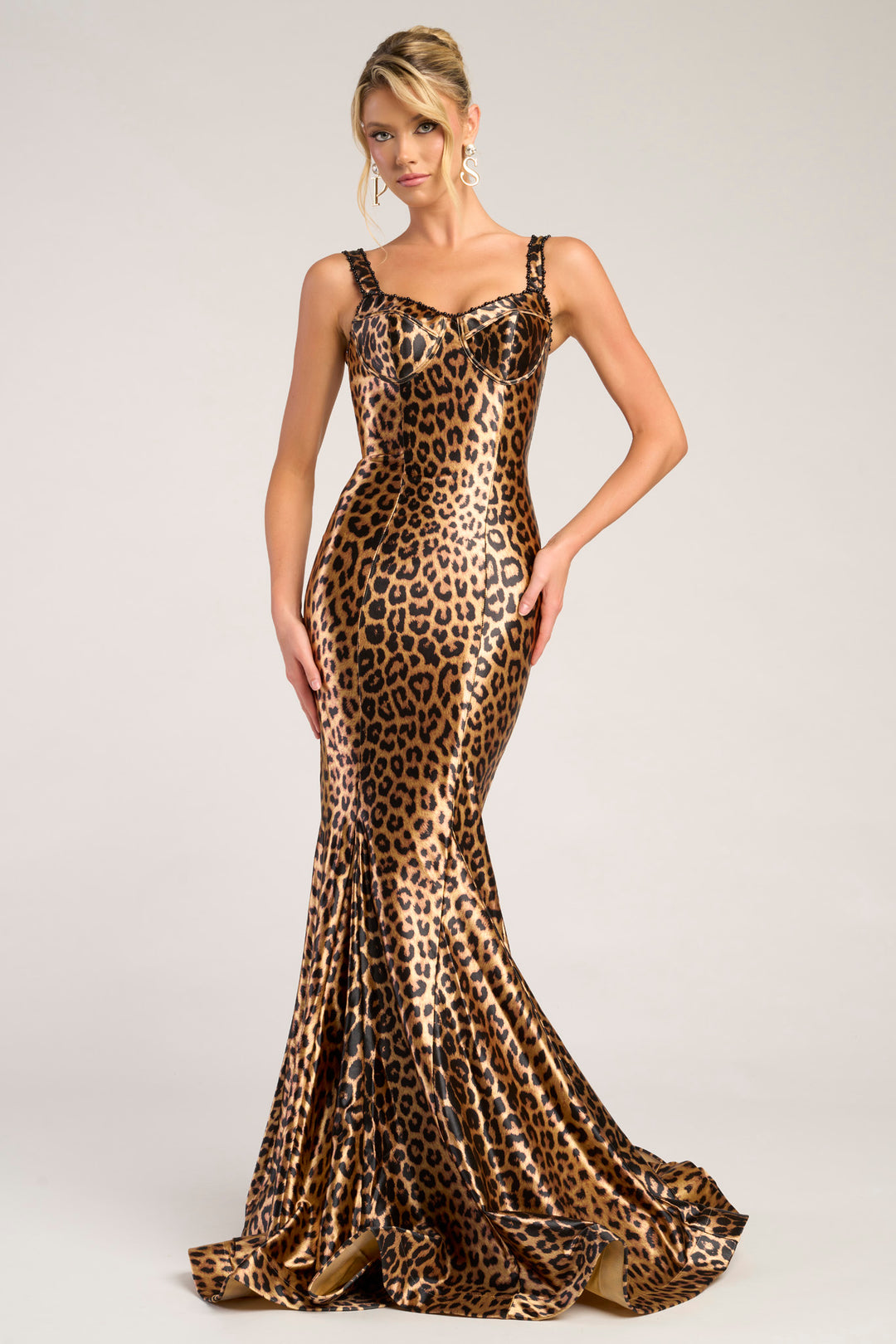 Portia & Scarlett PS26023 Leopard Print Mermaid Prom Dress