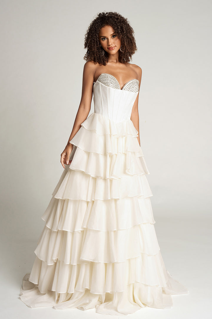Portia & Scarlett PS26024 Evening Gown Velvet Corset Bodice