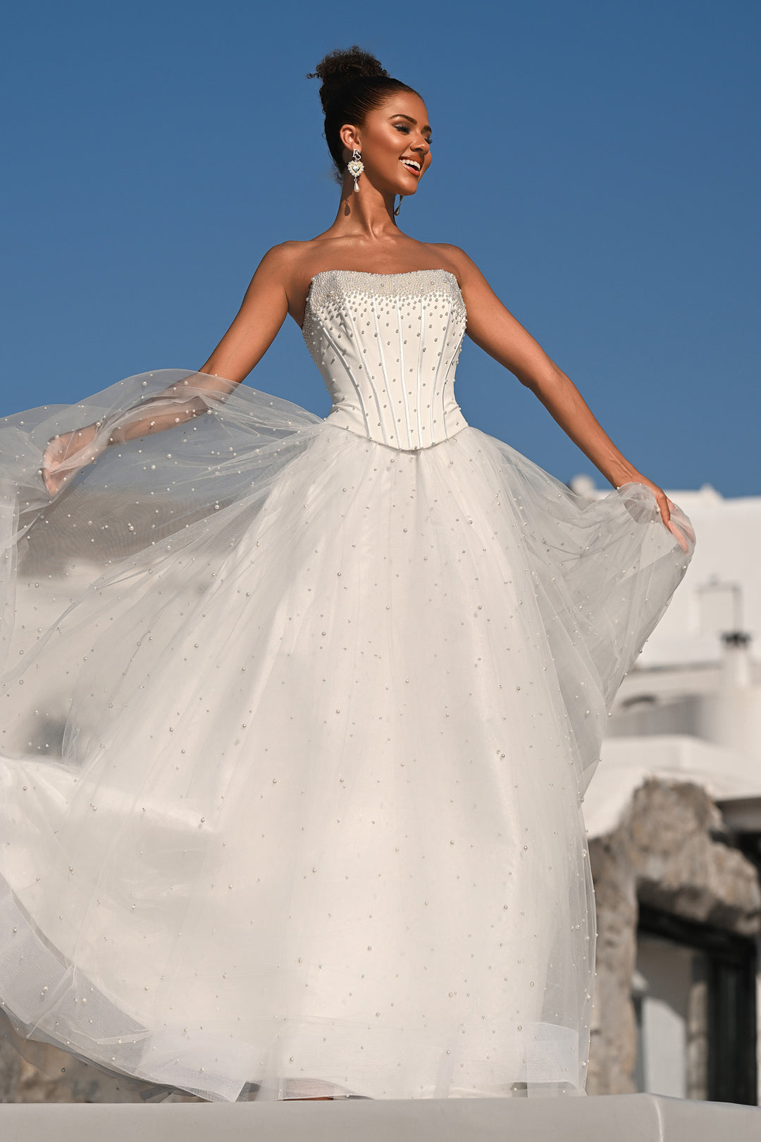 Portia & Scarlett PS26034 A-Line Prom Dress With Pearl Embellishments