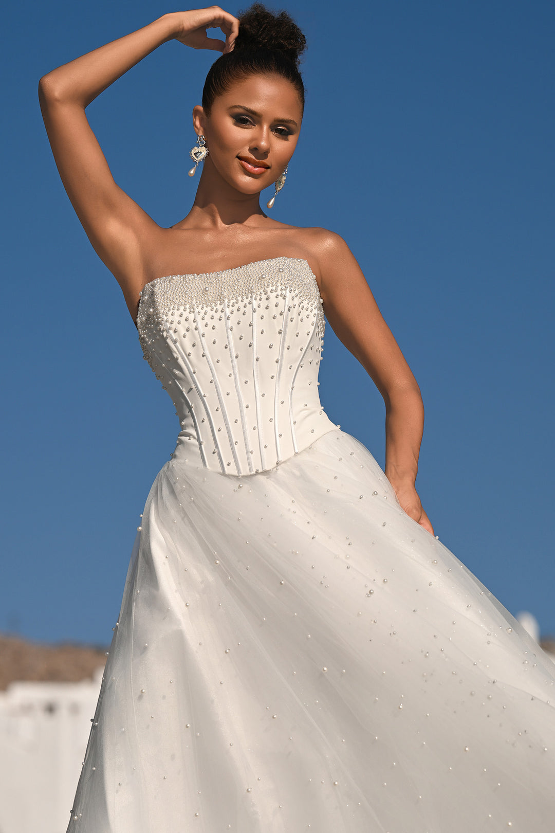 Portia & Scarlett PS26034 A-Line Prom Dress With Pearl Embellishments
