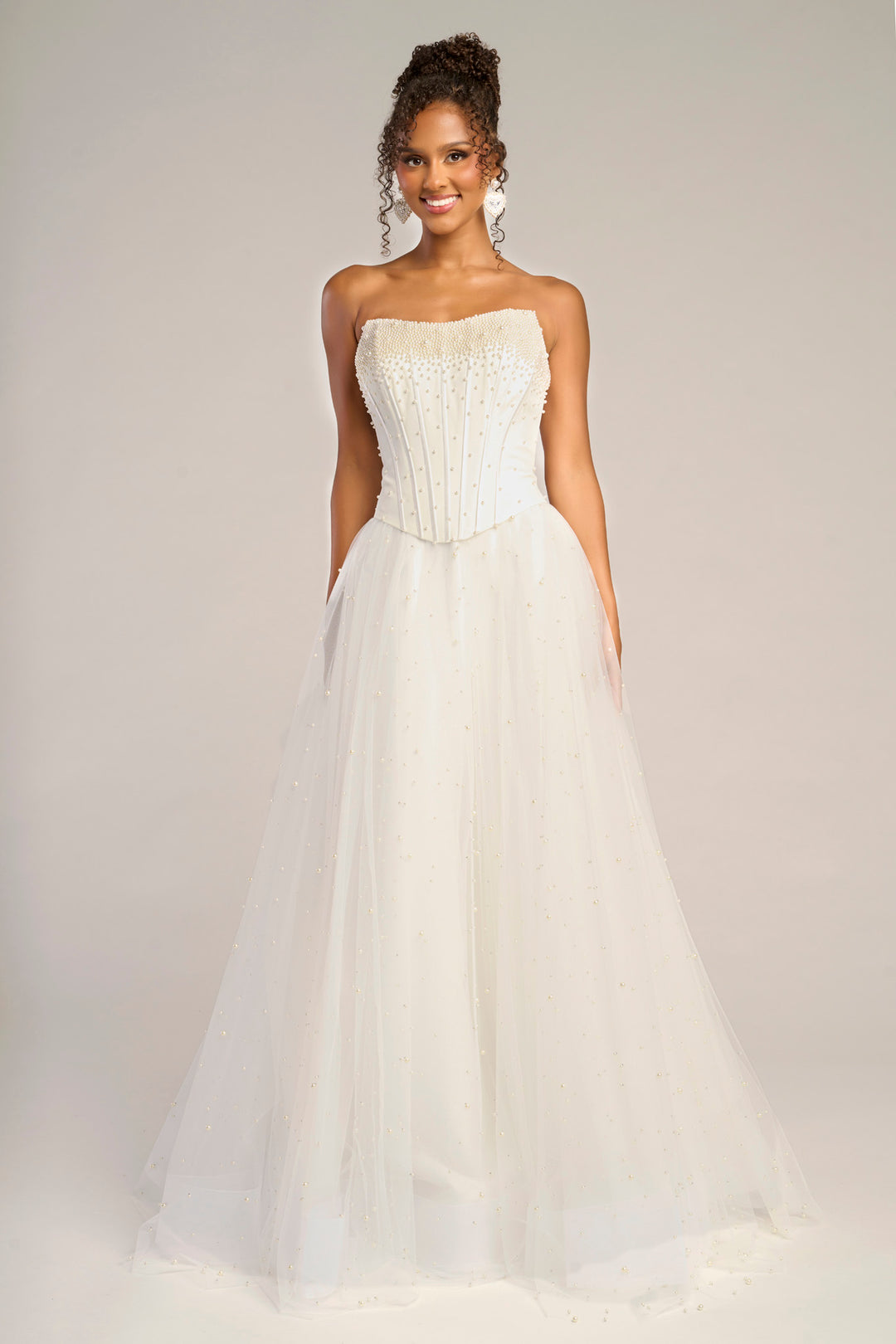 Portia & Scarlett PS26034 A-Line Prom Dress With Pearl Embellishments