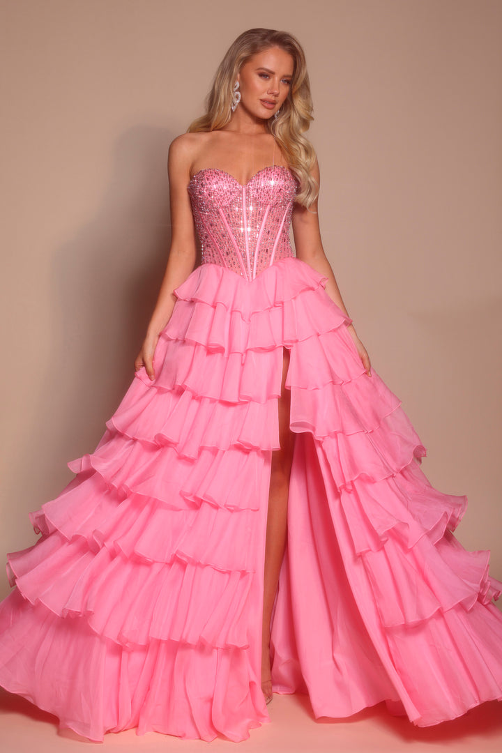 Portia & Scarlett PS26037 Strapless Ruffle Prom Dress