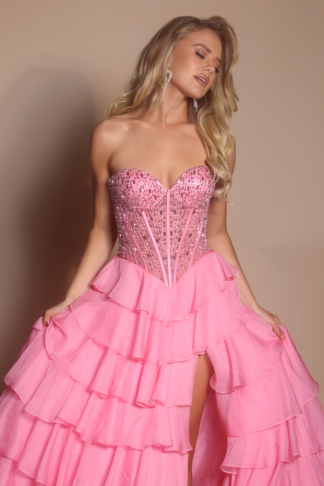 Portia & Scarlett PS26037 Strapless Ruffle Prom Dress