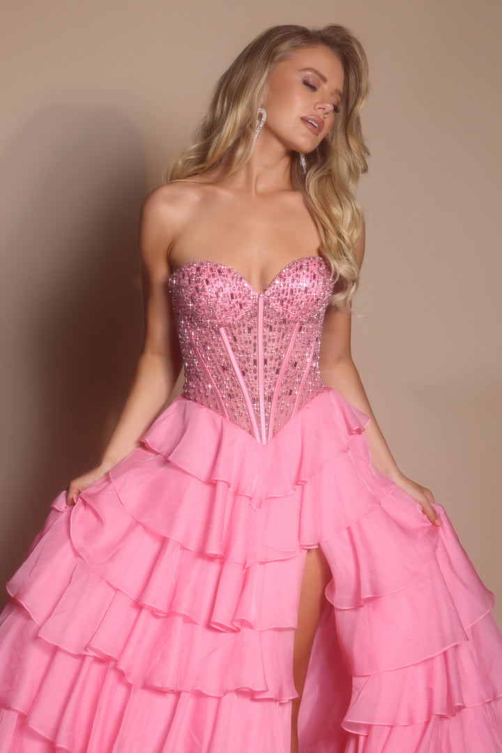 Portia & Scarlett PS26037 Strapless Ruffle Prom Dress