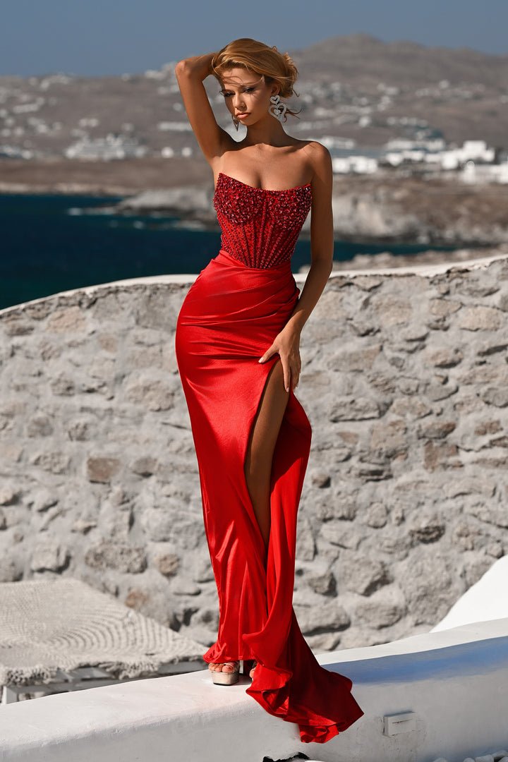 Portia & Scarlett PS26041 Jeweled Corset Scoop Prom Dress