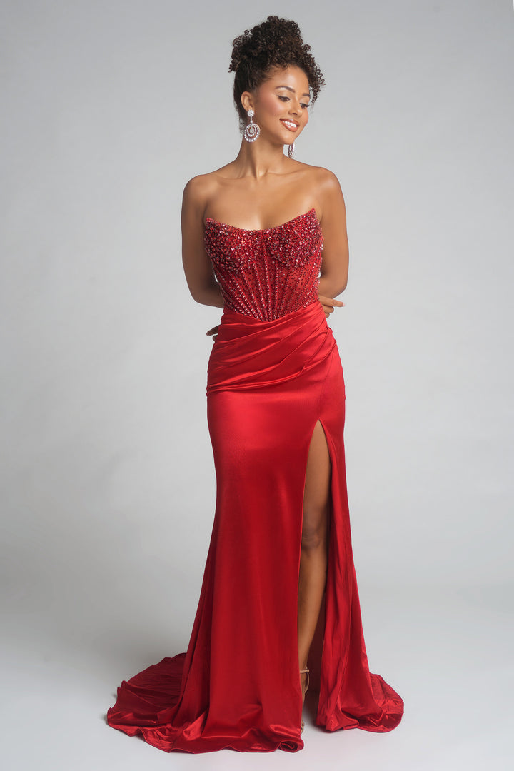 Portia & Scarlett PS26041 Jeweled Corset Scoop Prom Dress