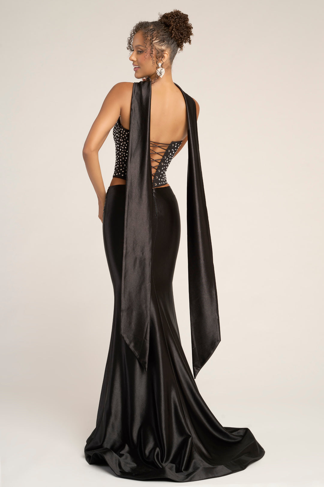 Portia & Scarlett PS26042 Beaded Sheath Prom Dress With Scarf