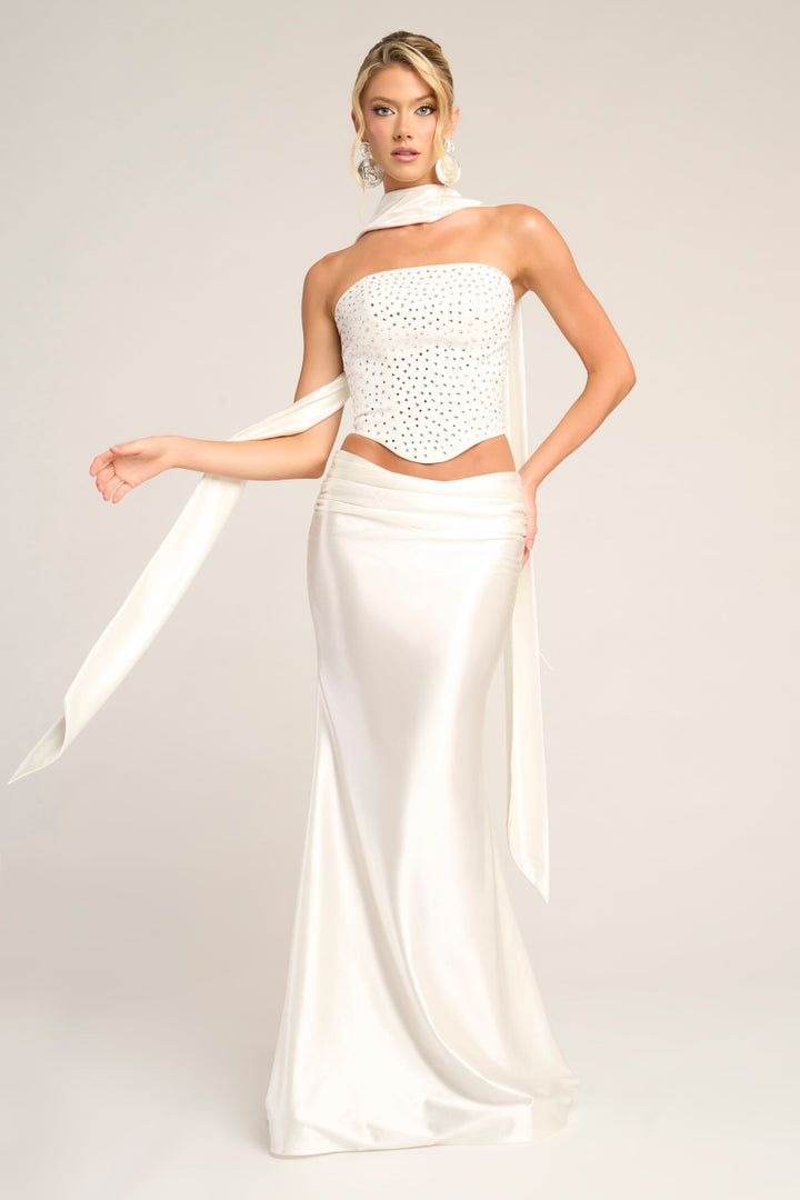 Portia & Scarlett PS26042 Beaded Sheath Prom Dress With Scarf