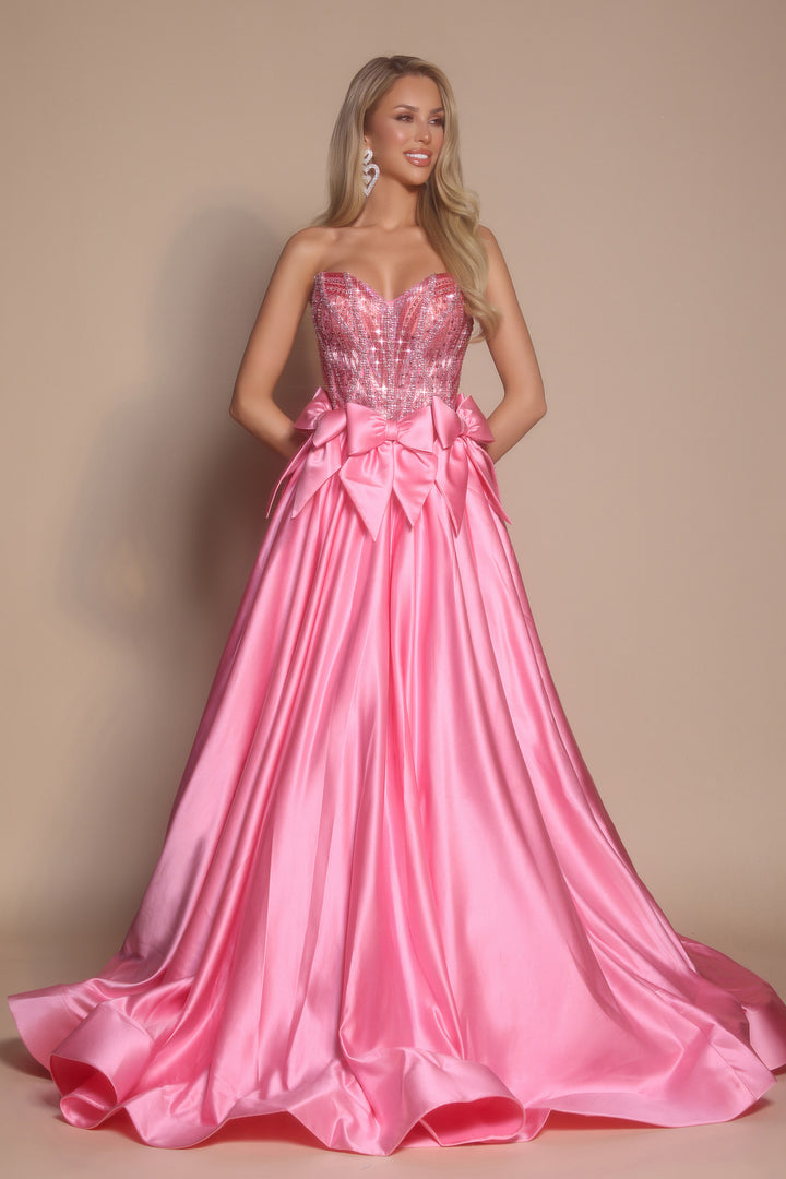 Portia & Scarlett PS26077 Sweetheart Prom Dress With Bow Accents