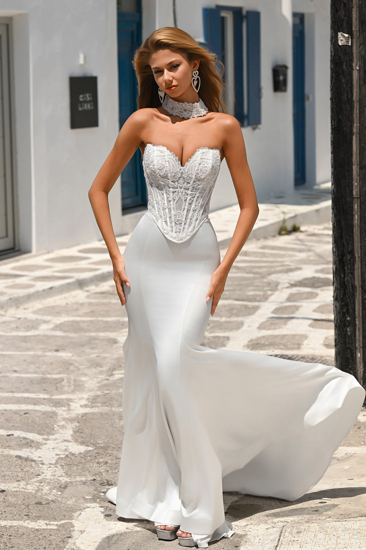 Portia & Scarlett PS26086 Lace Corset Mermaid Prom Dress