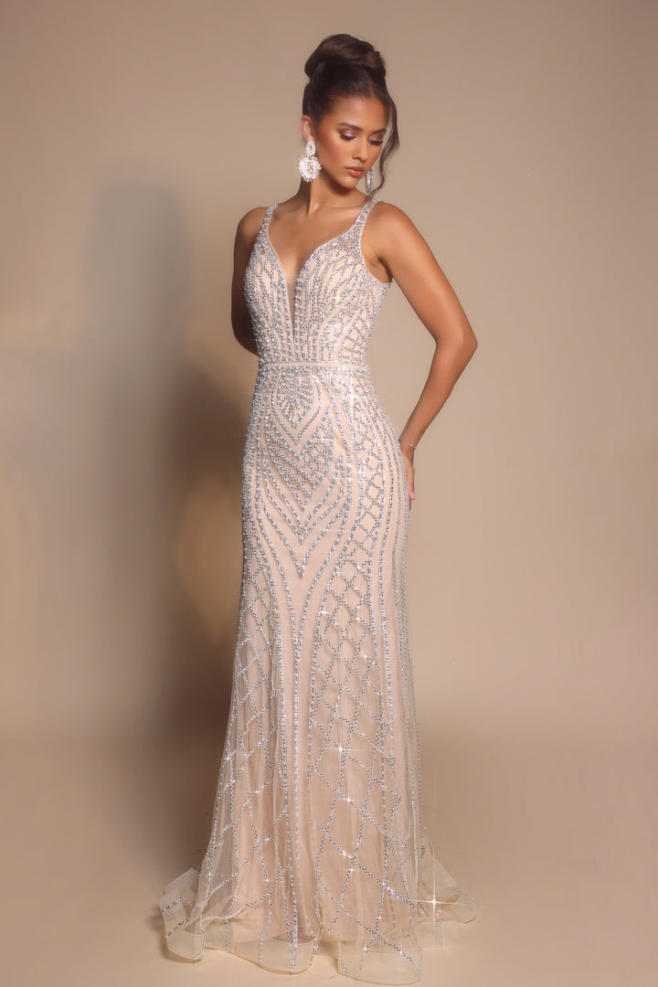 Portia & Scarlett PS26089 Plunging V-Neck Prom Dress