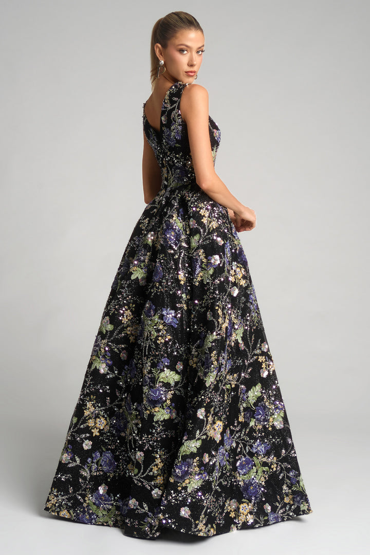 Portia & Scarlett PS26091 Floral Embellished A-Line Prom Dress