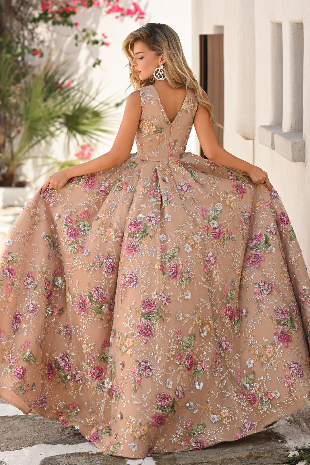 Portia & Scarlett PS26091 Floral Embellished A-Line Prom Dress