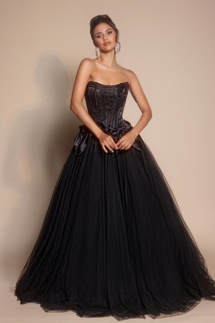 Portia & Scarlett PS26102 Evening Gown Beaded Corset Ballgown