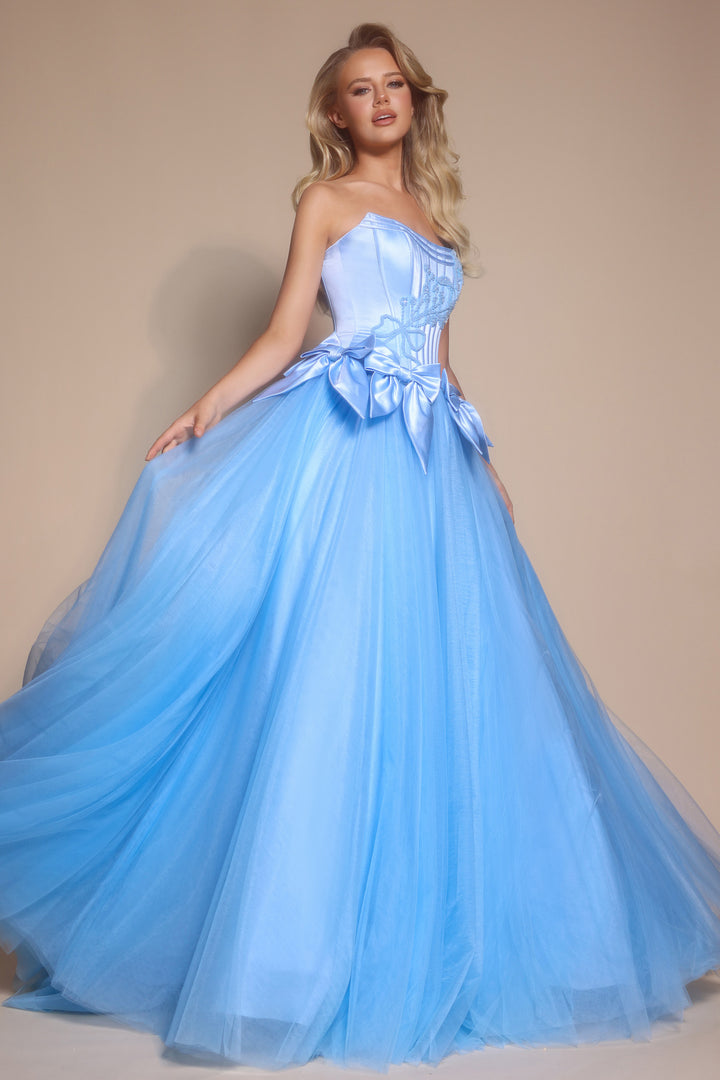 Portia & Scarlett PS26102 Evening Gown Beaded Corset Ballgown