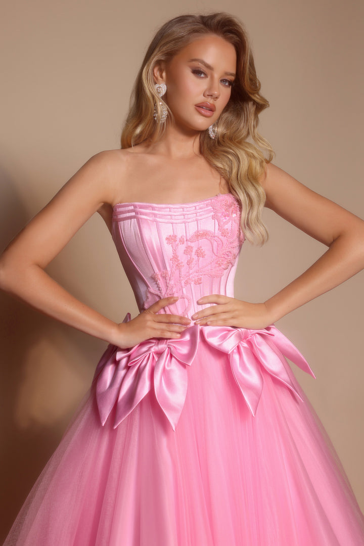 Portia & Scarlett PS26102 Evening Gown Beaded Corset Ballgown